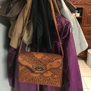 GORGEOUS real leather, embossed design, handbag!